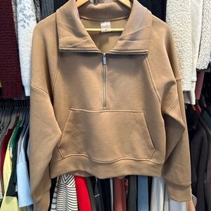 CALIA by Carrie Underwood Camel Half-Zip Hoodie